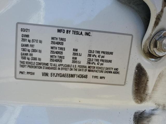 2021 TESLA MODEL Y 