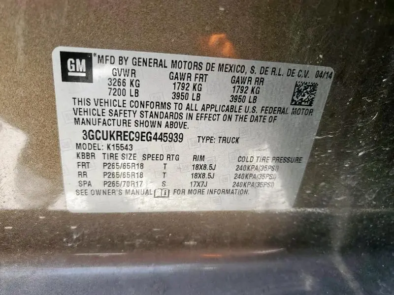 2014 CHEVROLET SILVERADO K1500 LT  