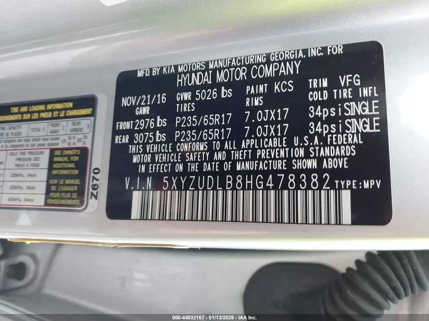 2017 HYUNDAI SANTA FE SPORT 2.4L