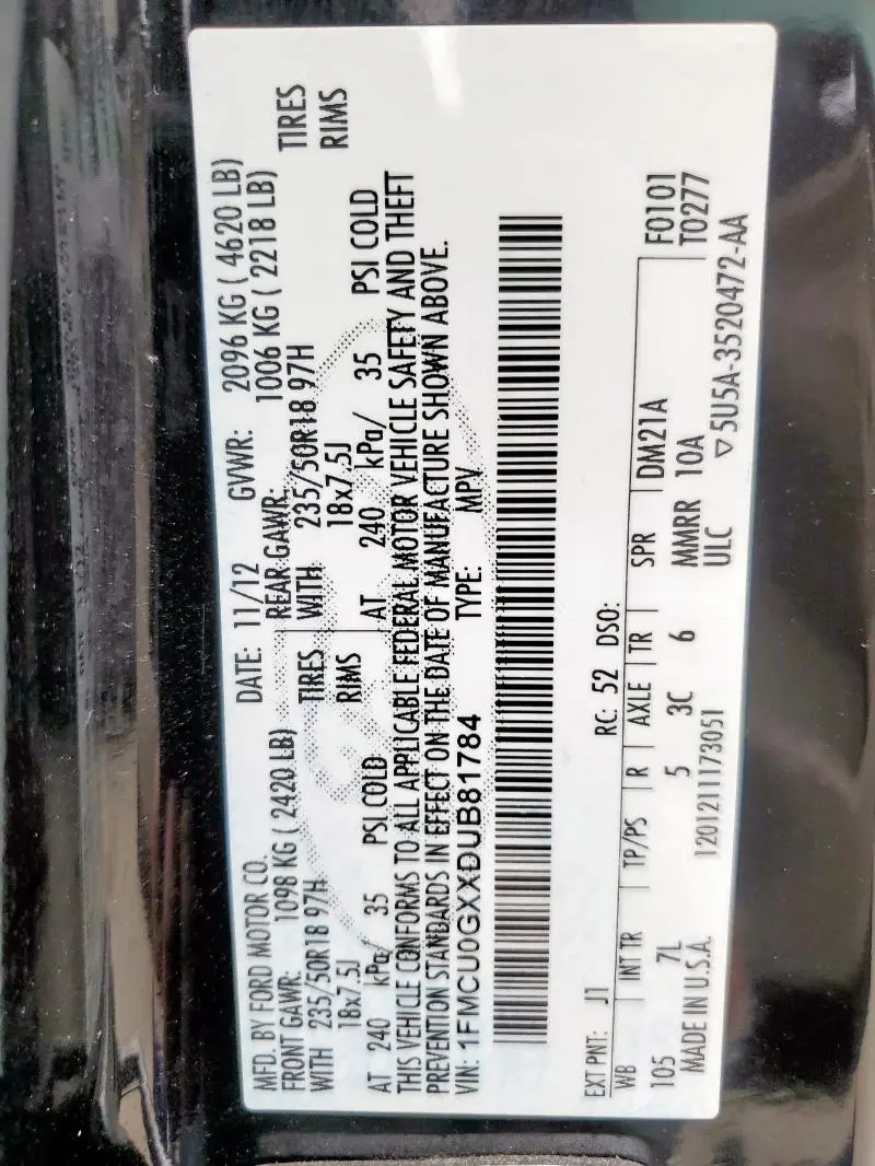 2013 FORD ESCAPE SE