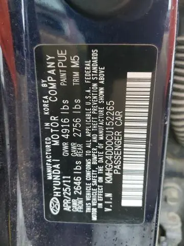 2012 HYUNDAI GENESIS 3.8L  