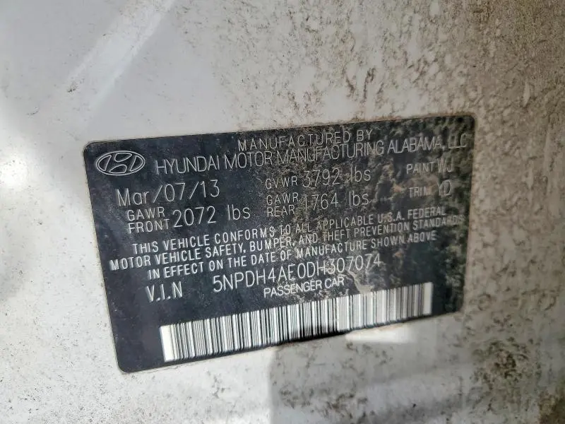 2013 HYUNDAI ELANTRA GLS  