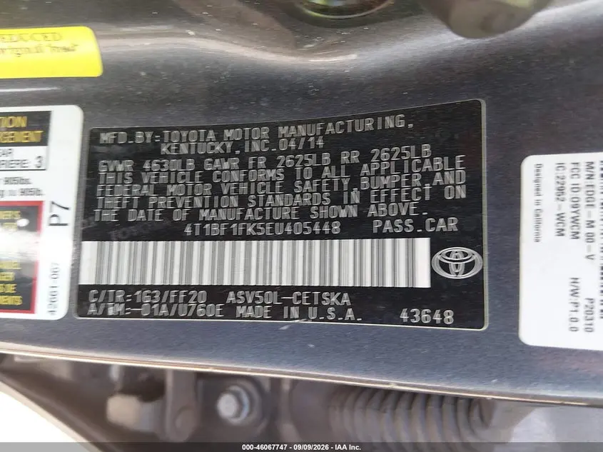 2014 TOYOTA CAMRY SE