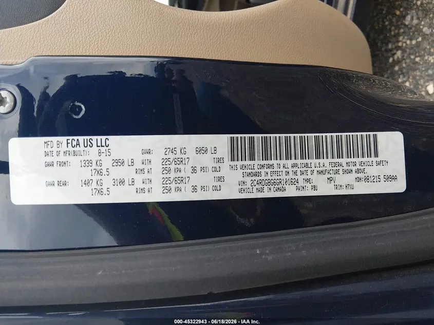 2016 DODGE GRAND CARAVAN SE