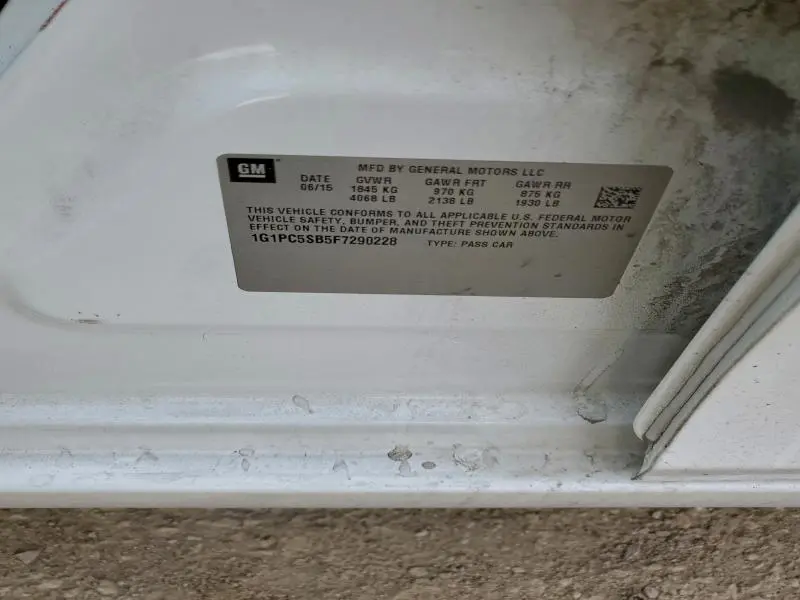 2015 CHEVROLET CRUZE LT  