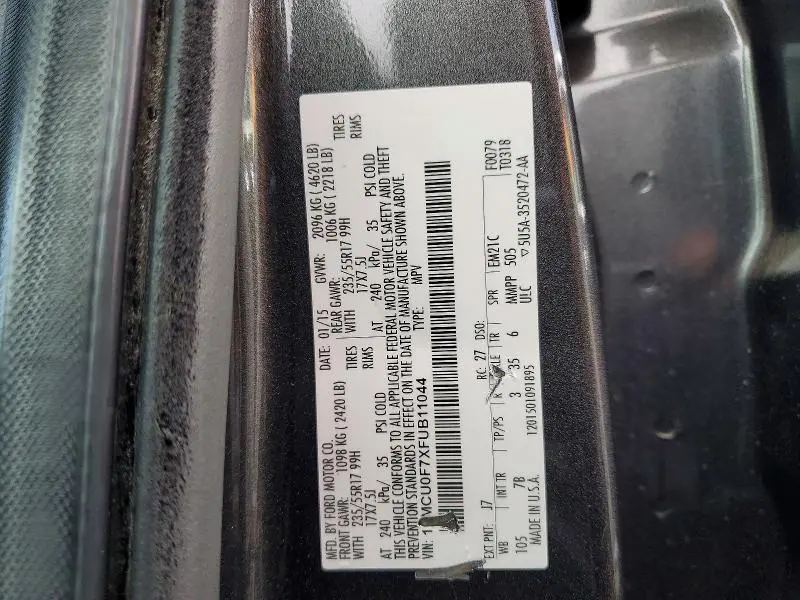 2015 FORD ESCAPE S  