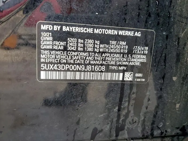 2022 BMW X3 SDRIVE30I  