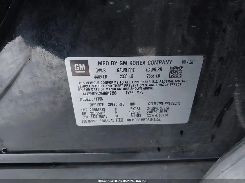 2021 CHEVROLET TRAILBLAZER AWD RS