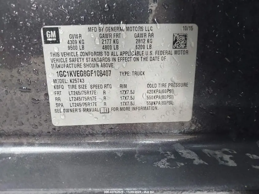 2016 CHEVROLET SILVERADO 2500HD LT