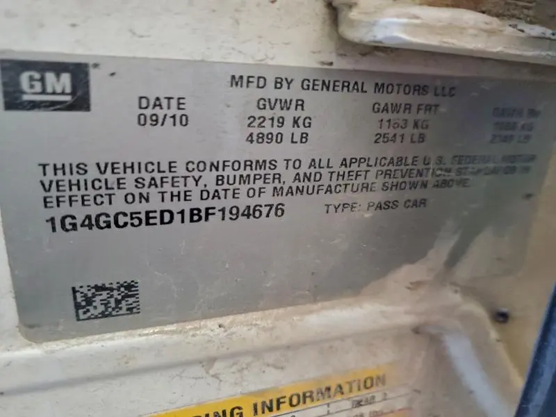 2011 BUICK LACROSSE CXL  