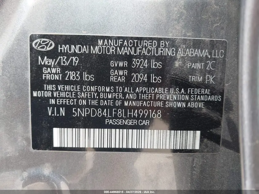 2020 HYUNDAI ELANTRA SEL