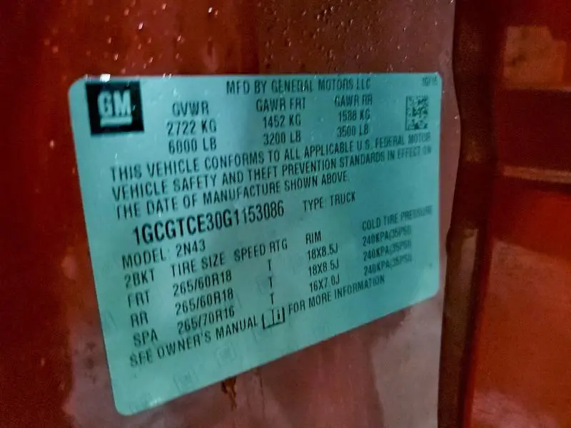 2016 CHEVROLET COLORADO LT  