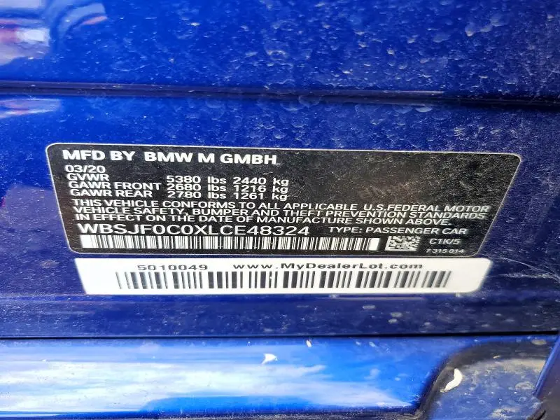 2020 BMW M5 BASE  