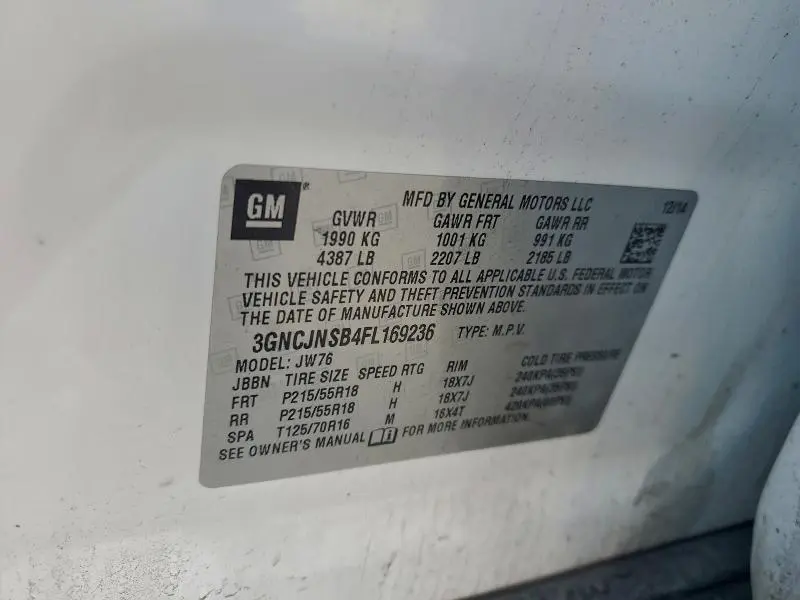 2015 CHEVROLET TRAX LTZ  