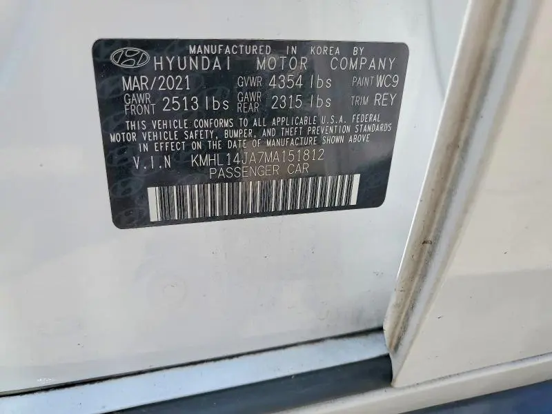 2021 HYUNDAI SONATA SEL  