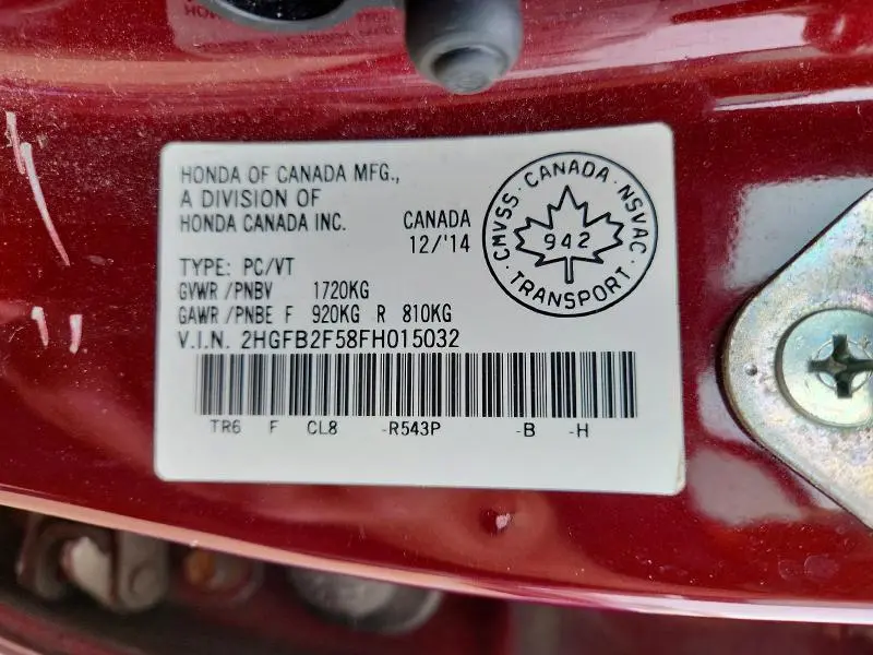 2015 HONDA CIVIC LX  
