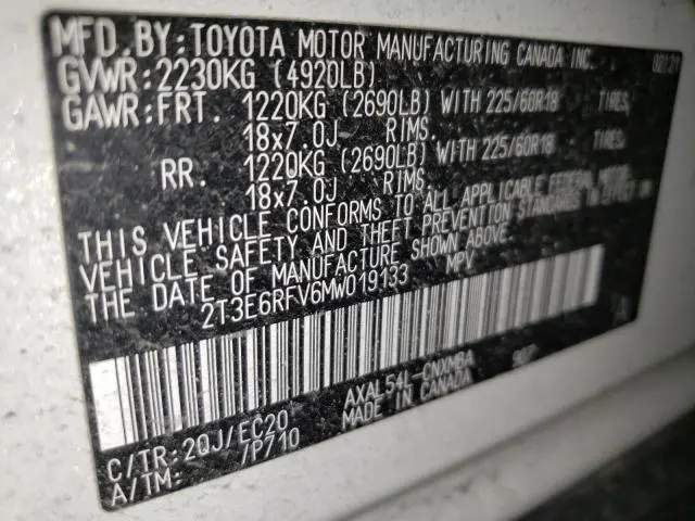 2021 TOYOTA RAV4 XSE  