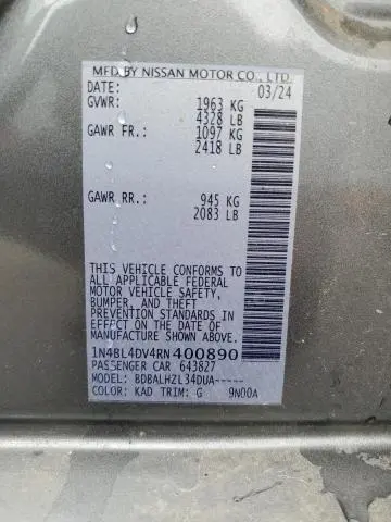 2024 NISSAN ALTIMA SV  