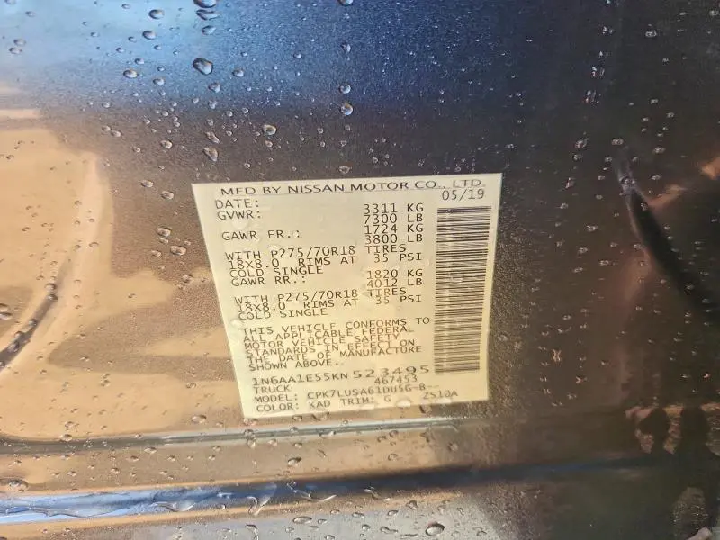 2019 NISSAN TITAN SV  