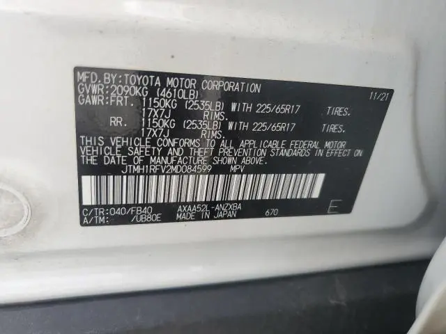 2021 TOYOTA RAV4 LE  