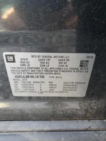 2017 CHEVROLET TRAX 1LT  