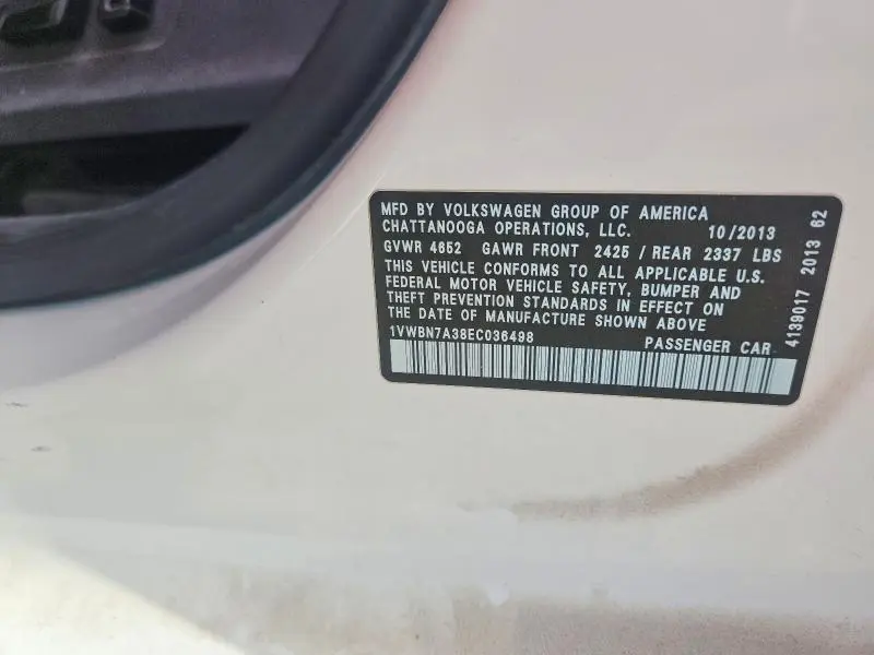2014 VOLKSWAGEN PASSAT SE  