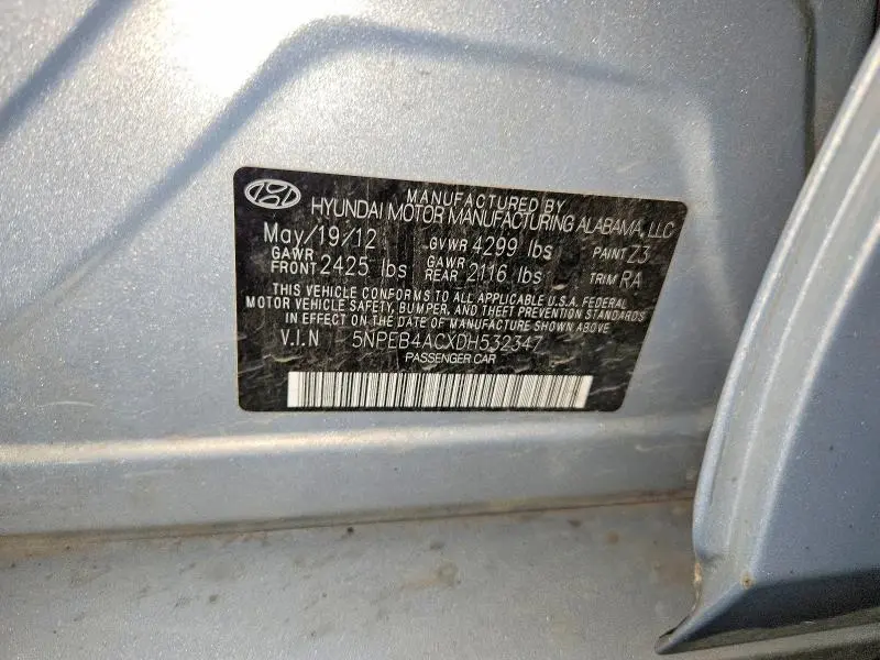 2013 HYUNDAI SONATA GLS  