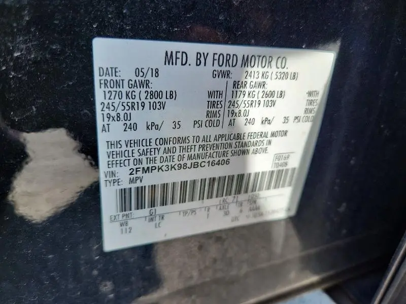 2018 FORD EDGE TITANIUM  