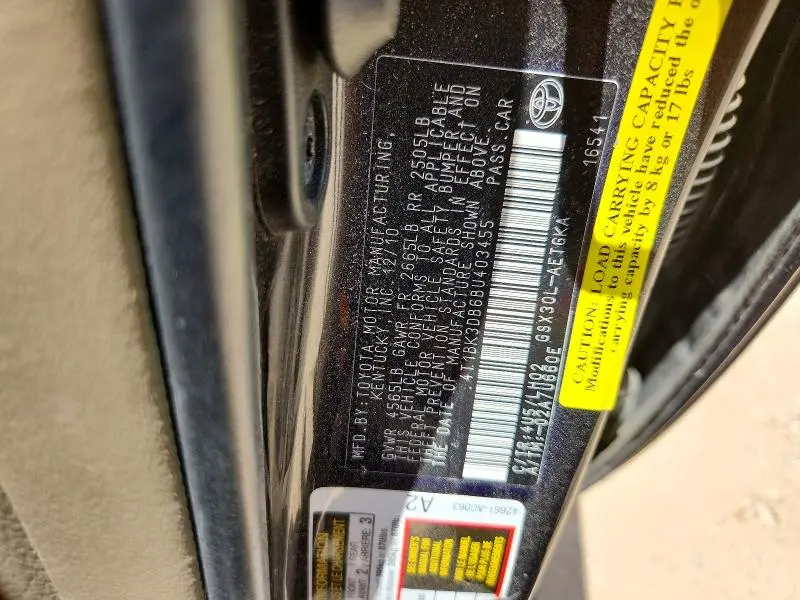 2011 TOYOTA AVALON BASE  