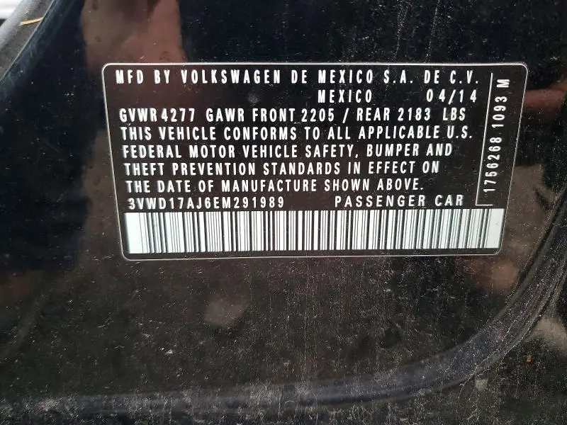 2014 VOLKSWAGEN JETTA SE  
