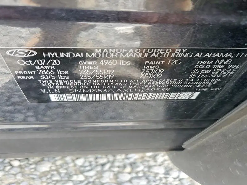 2020 HYUNDAI SANTA FE LIMITED 2.0T  