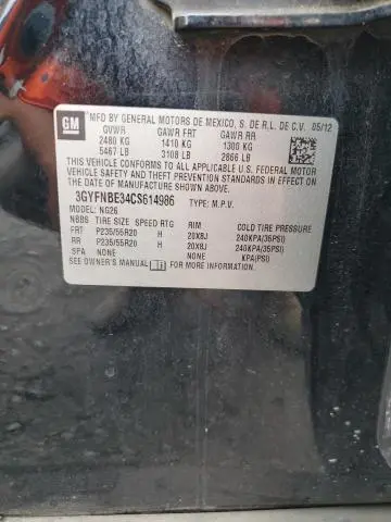 2012 CADILLAC SRX PERFORMANCE COLLECTION  