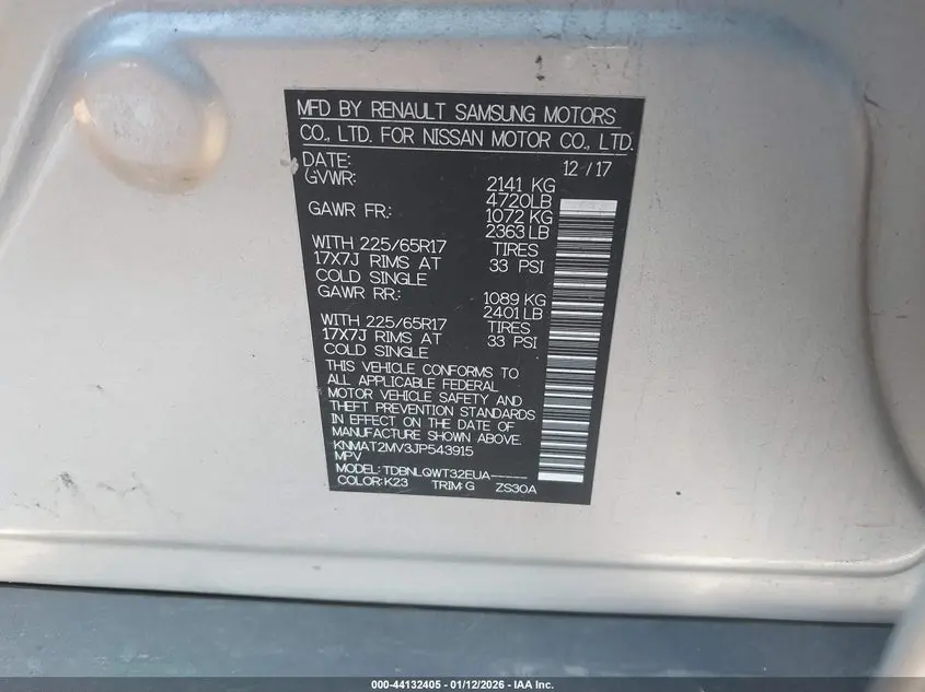 2018 NISSAN ROGUE SV