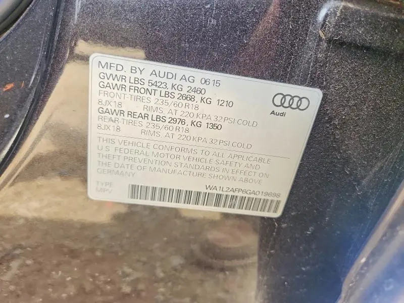 2016 AUDI Q5 PREMIUM PLUS  