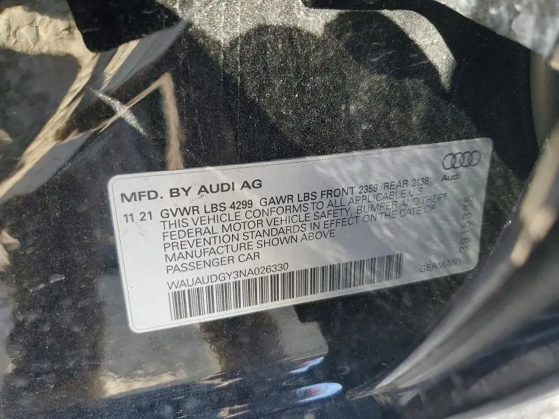 2022 AUDI A3 PREMIUM  