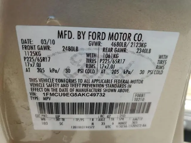 2010 FORD ESCAPE LIMITED  