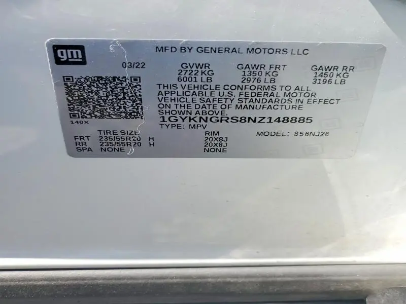2022 CADILLAC XT5 SPORT  