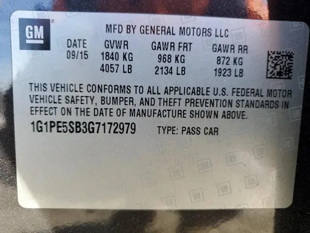 2016 CHEVROLET CRUZE LIMITED LT  