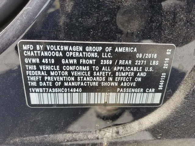 2017 VOLKSWAGEN PASSAT SE  