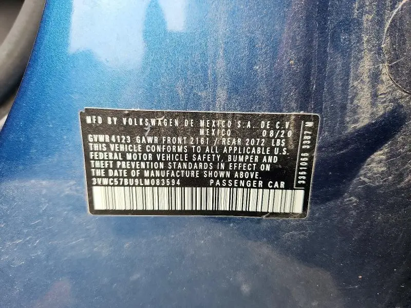 2020 VOLKSWAGEN JETTA S  