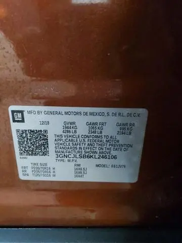 2019 CHEVROLET TRAX 1LT  