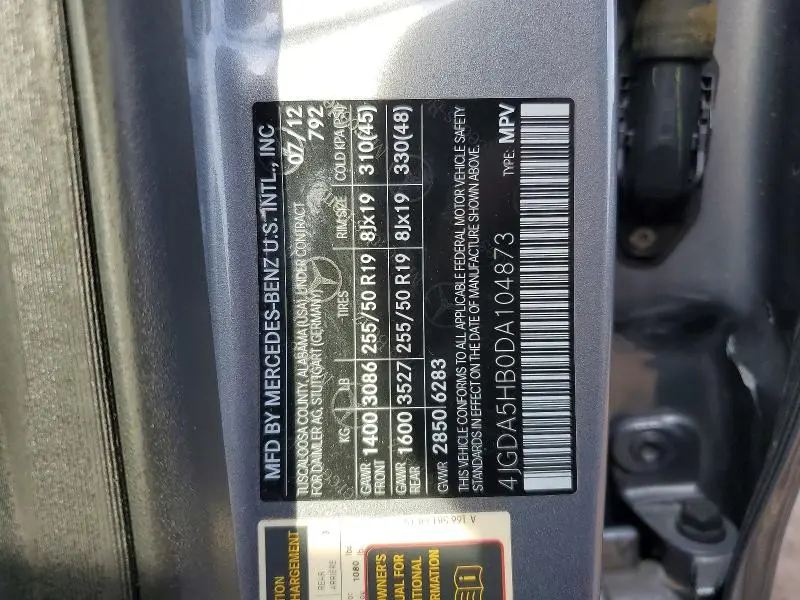 2013 MERCEDES-BENZ ML 350 4MATIC  