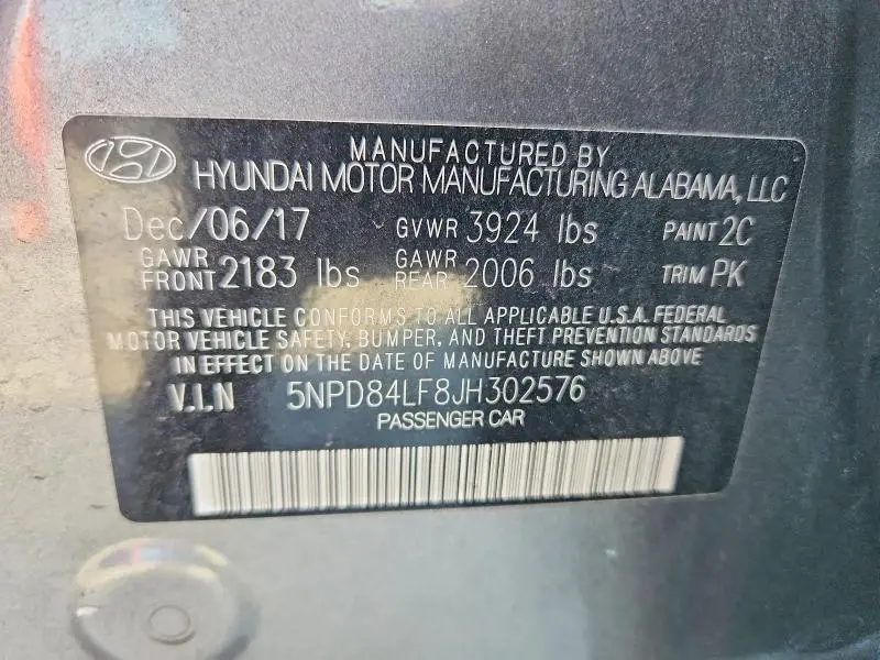2018 HYUNDAI ELANTRA SEL  