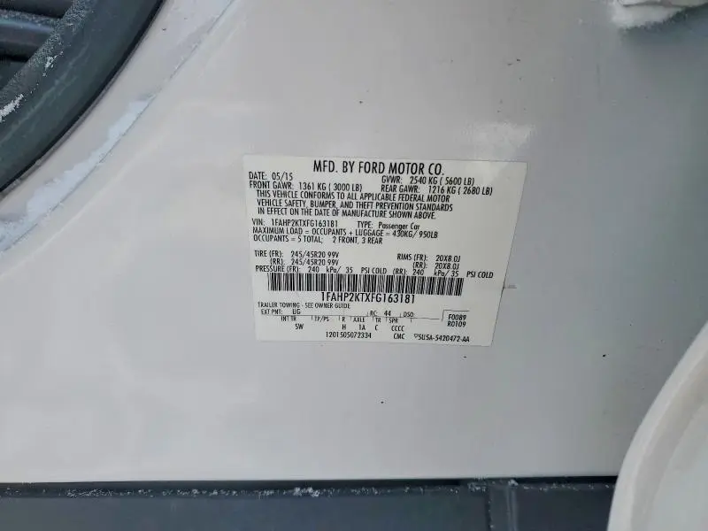 2015 FORD TAURUS SHO  