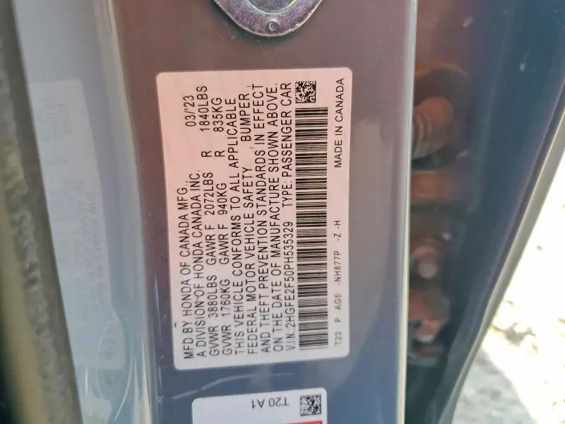 2023 HONDA CIVIC SPORT  