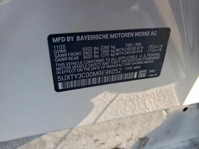 2021 BMW X3 SDRIVE30I  