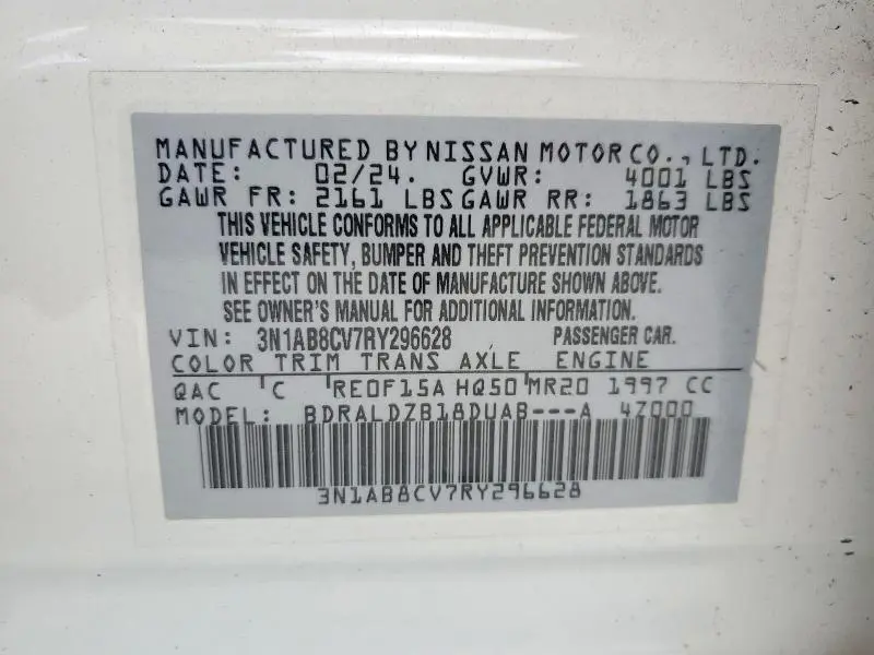 2024 NISSAN SENTRA SV  