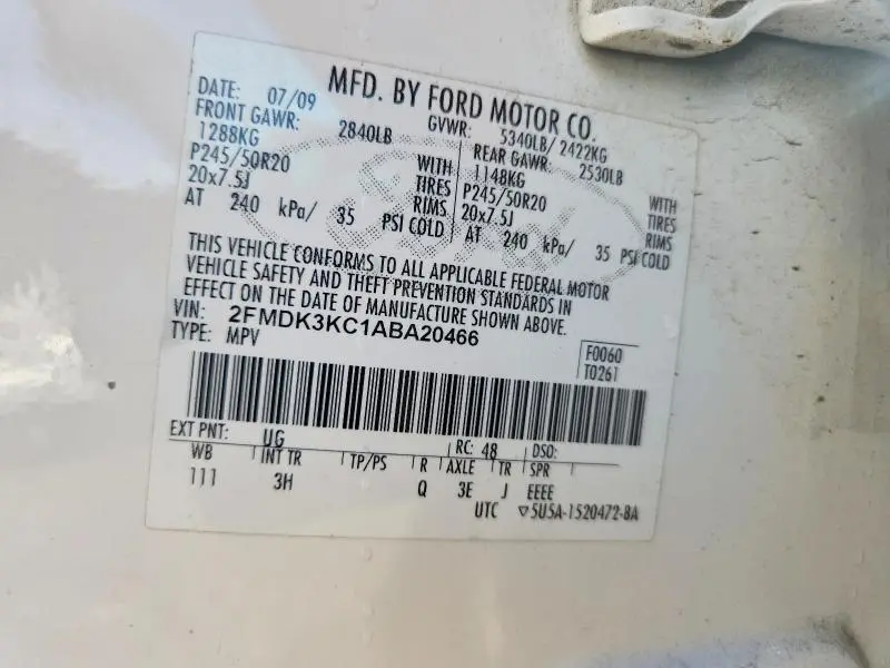 2010 FORD EDGE LIMITED  