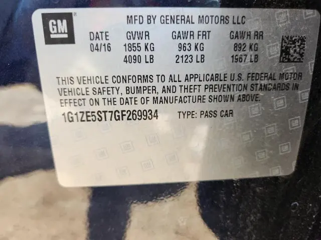 2016 CHEVROLET MALIBU LT  