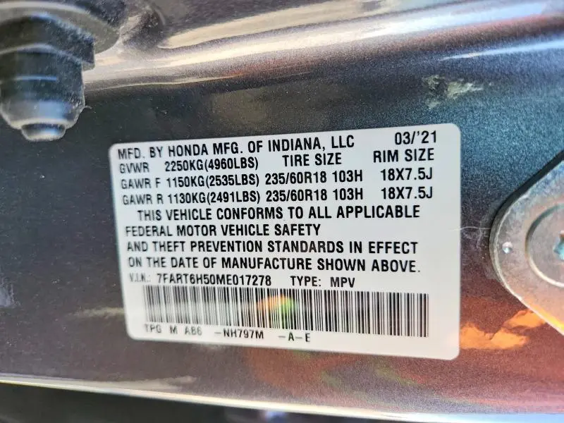 2021 HONDA CR-V EX  